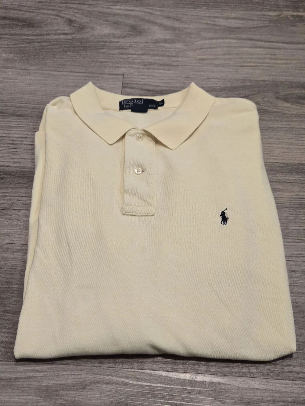 Ralph Lauren Men's Pale Yellow Polo with Black Pony